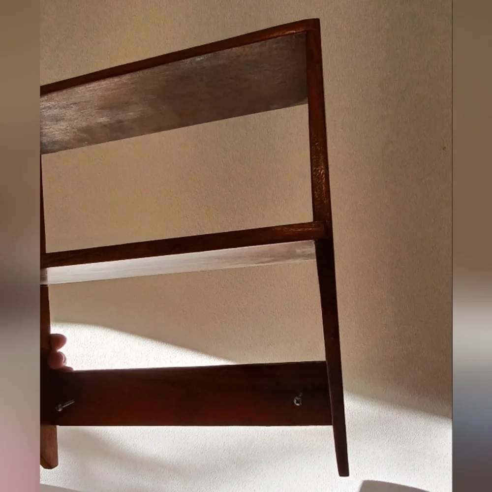 Set Of Two Vtg MCM Wooden Trinket Shelves
